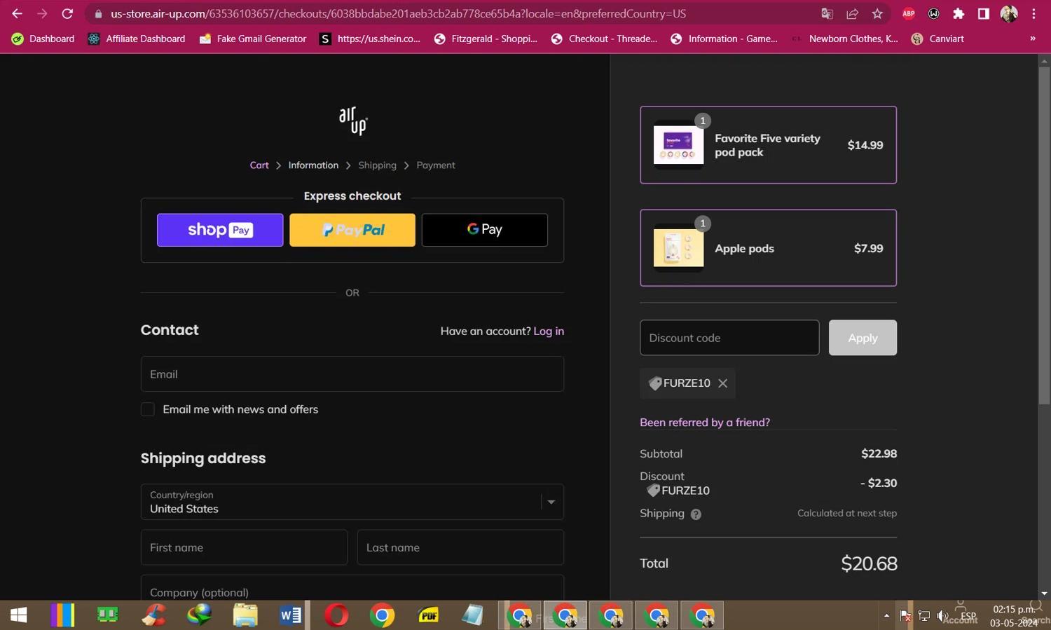 How to apply Air Up coupon code