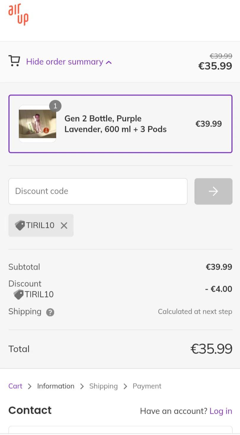 How to apply Air Up coupon code